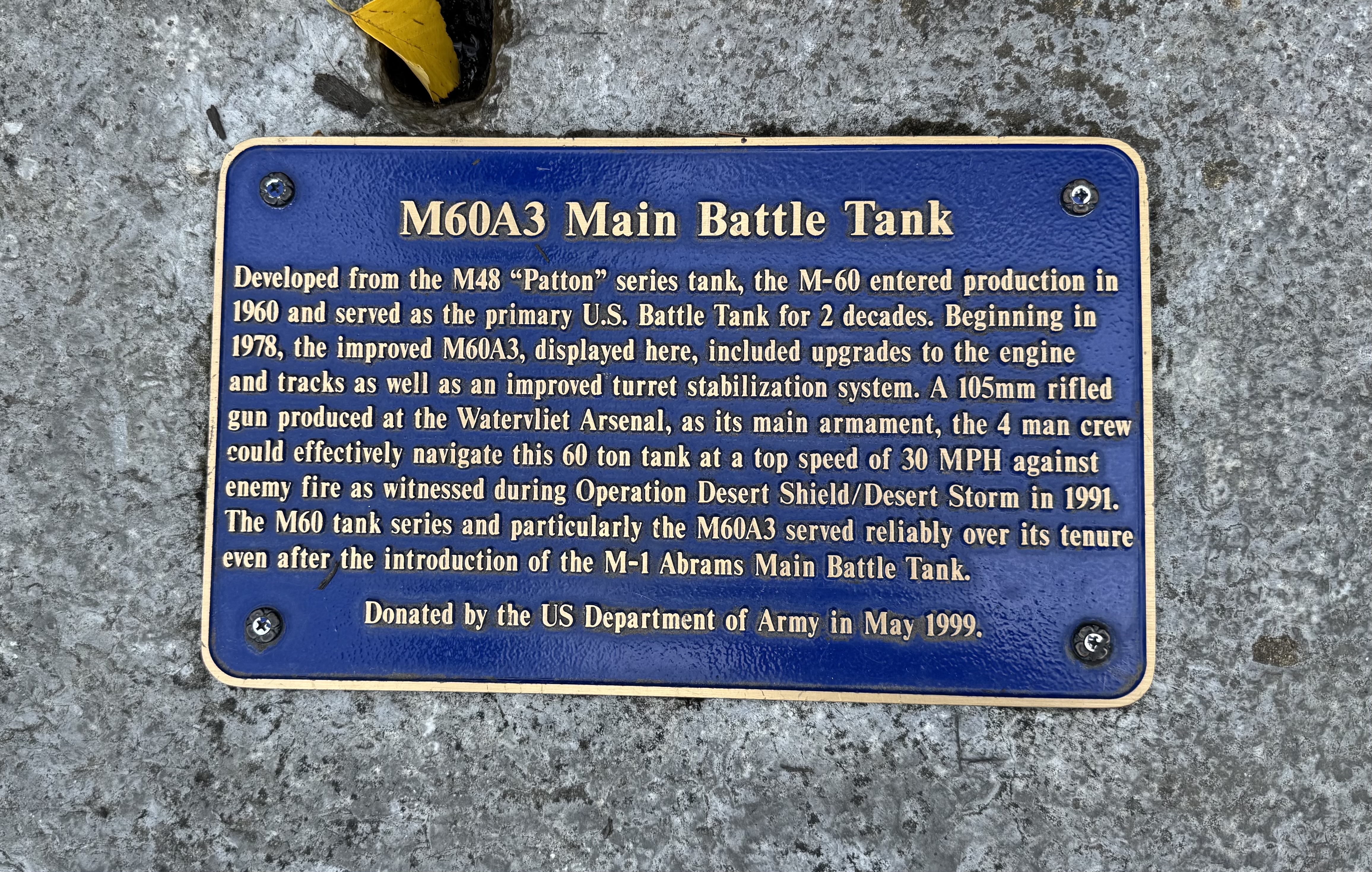 Battle Tank Plaque 